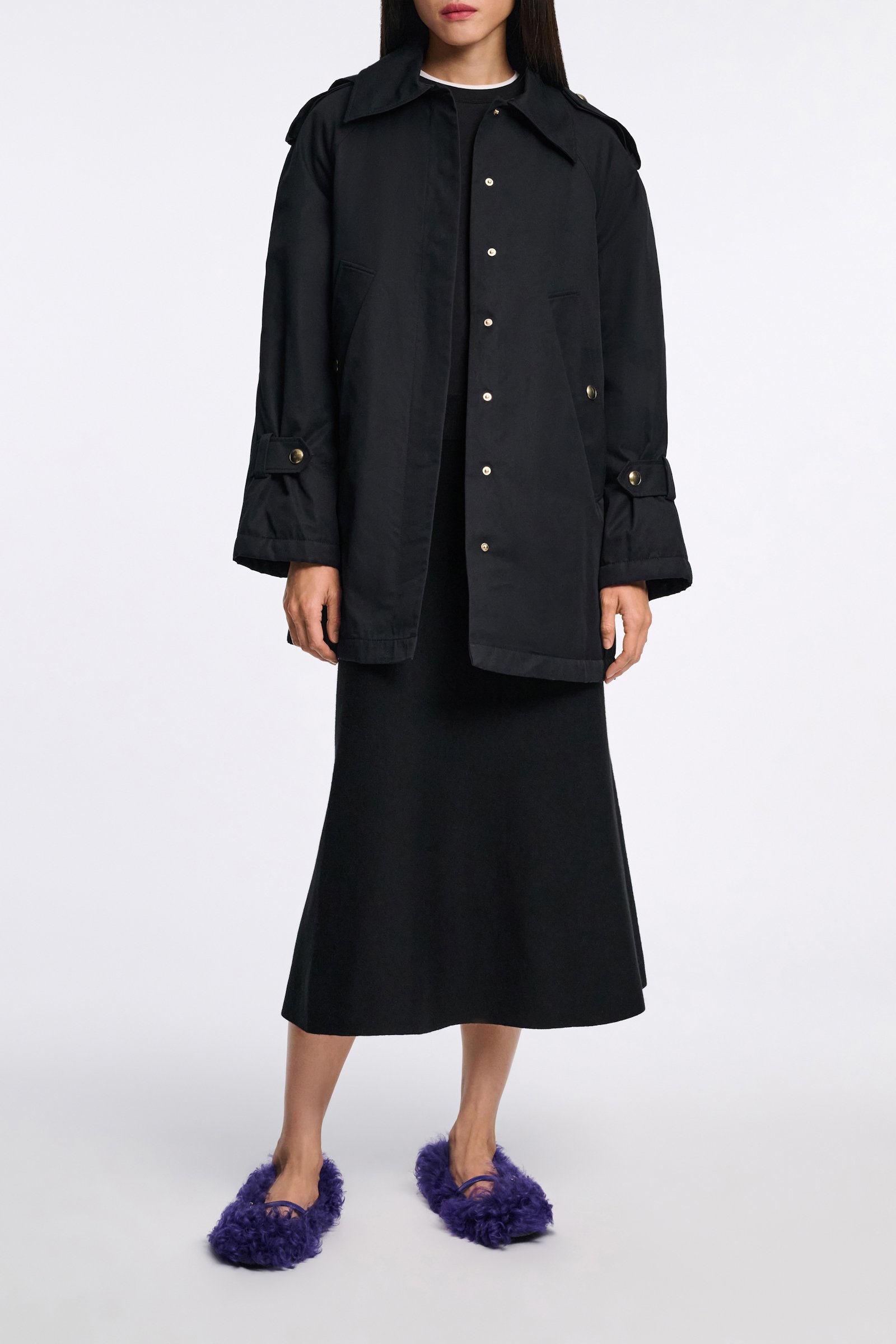 Dorothee Schumacher Short cotton coat pure black