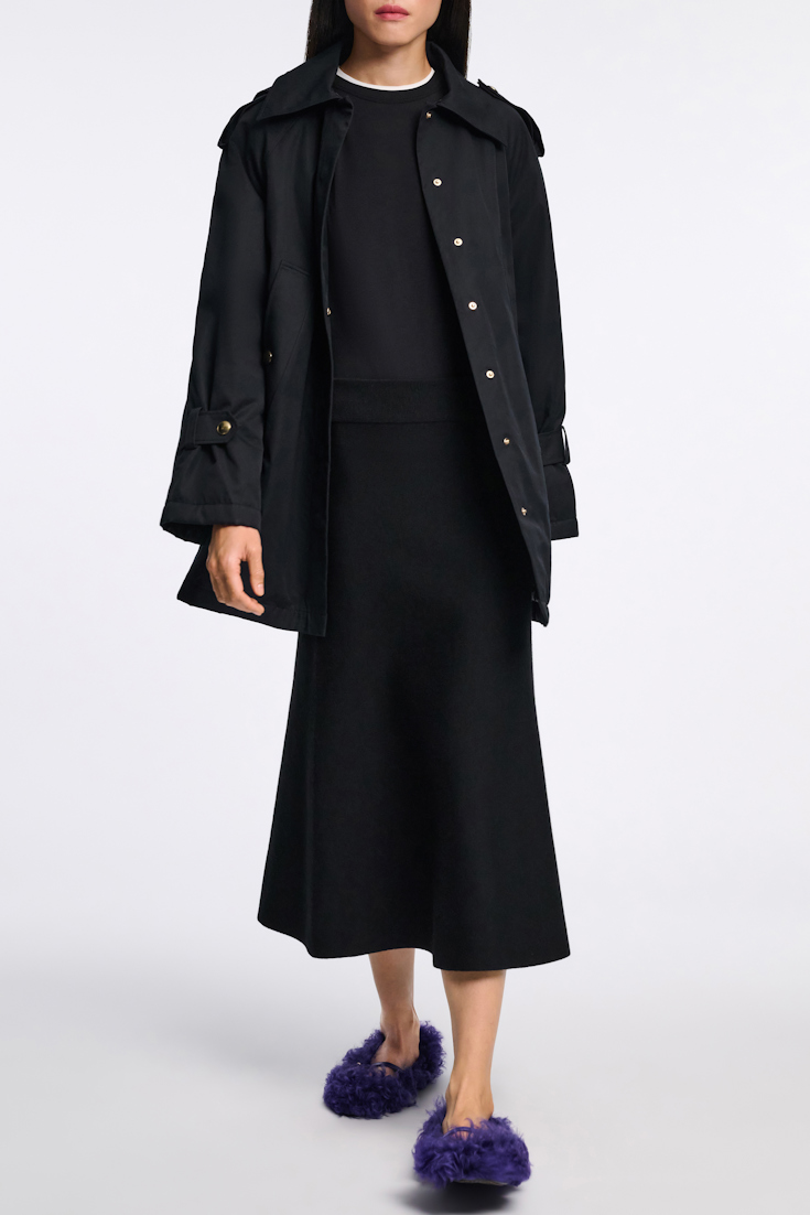 Dorothee Schumacher Short cotton coat pure black