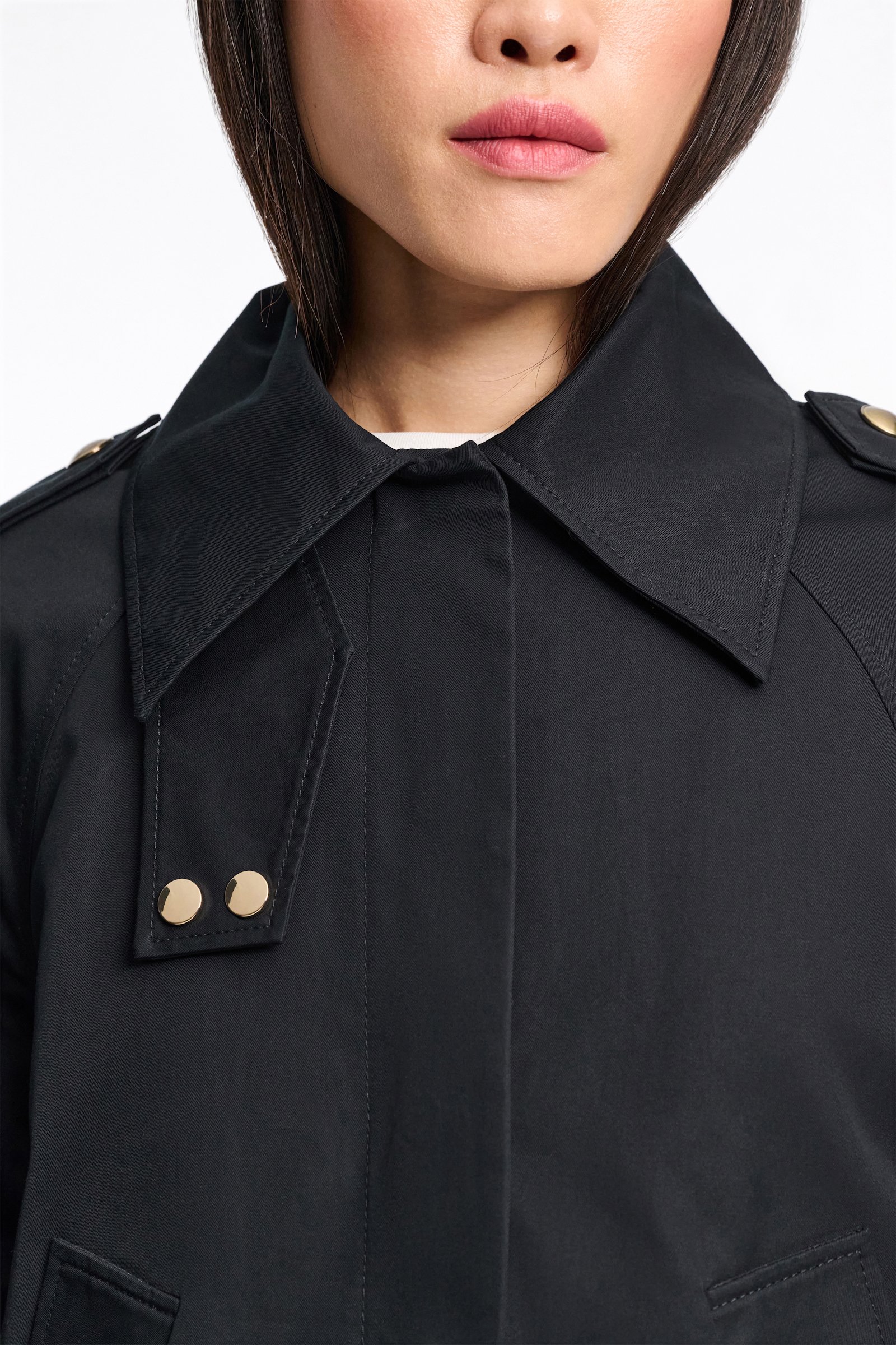 Dorothee Schumacher Short cotton coat pure black