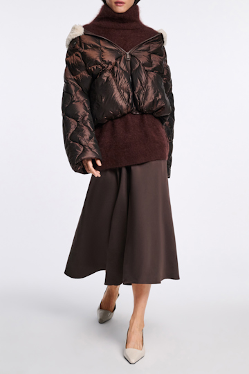 Dorothee Schumacher Daunenjacke mit Teddykragen chocolate