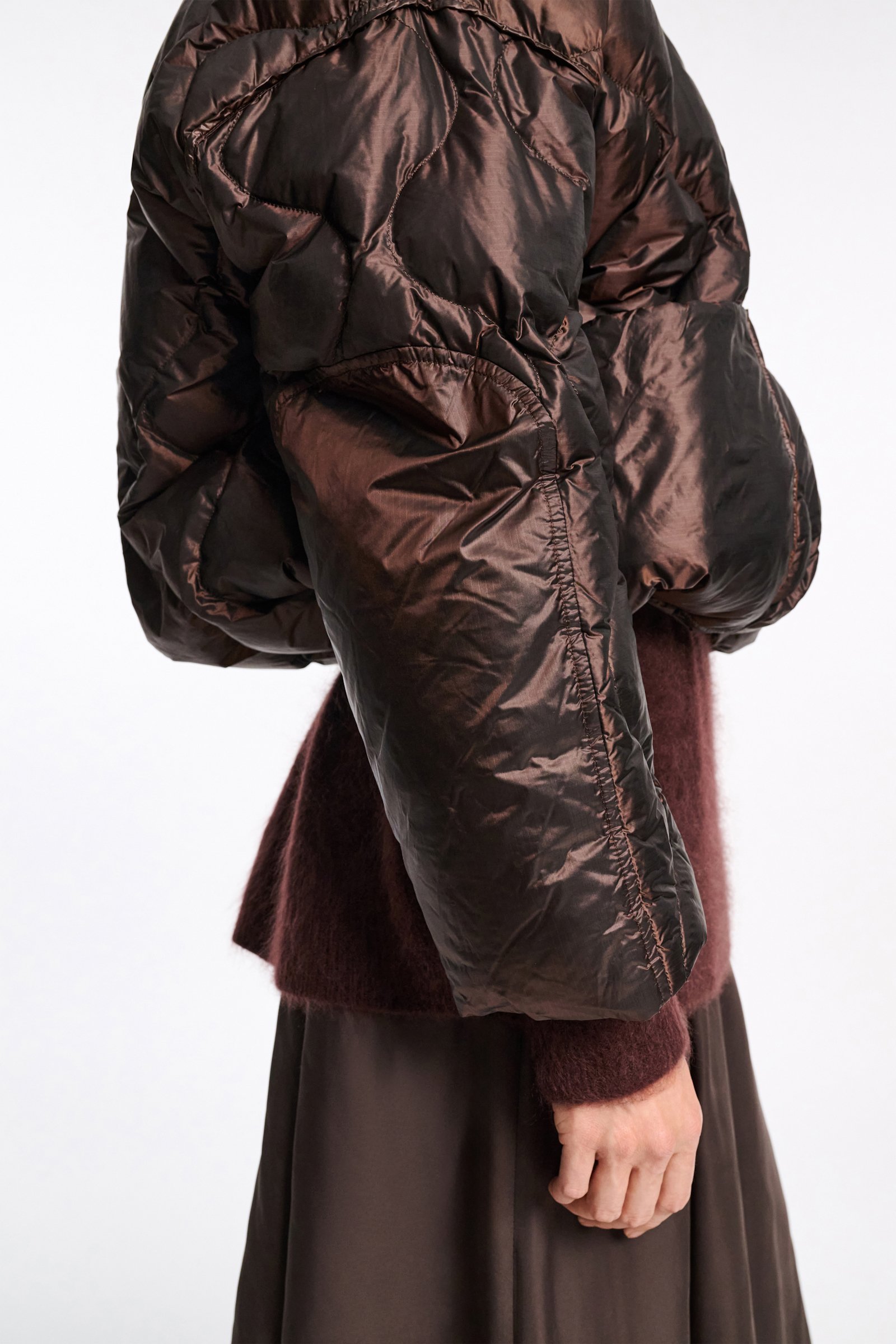 Dorothee Schumacher Daunenjacke mit Teddykragen chocolate