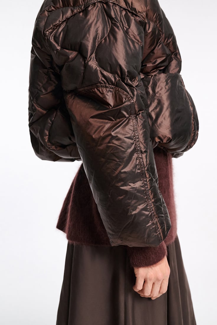 Dorothee Schumacher Daunenjacke mit Teddykragen chocolate