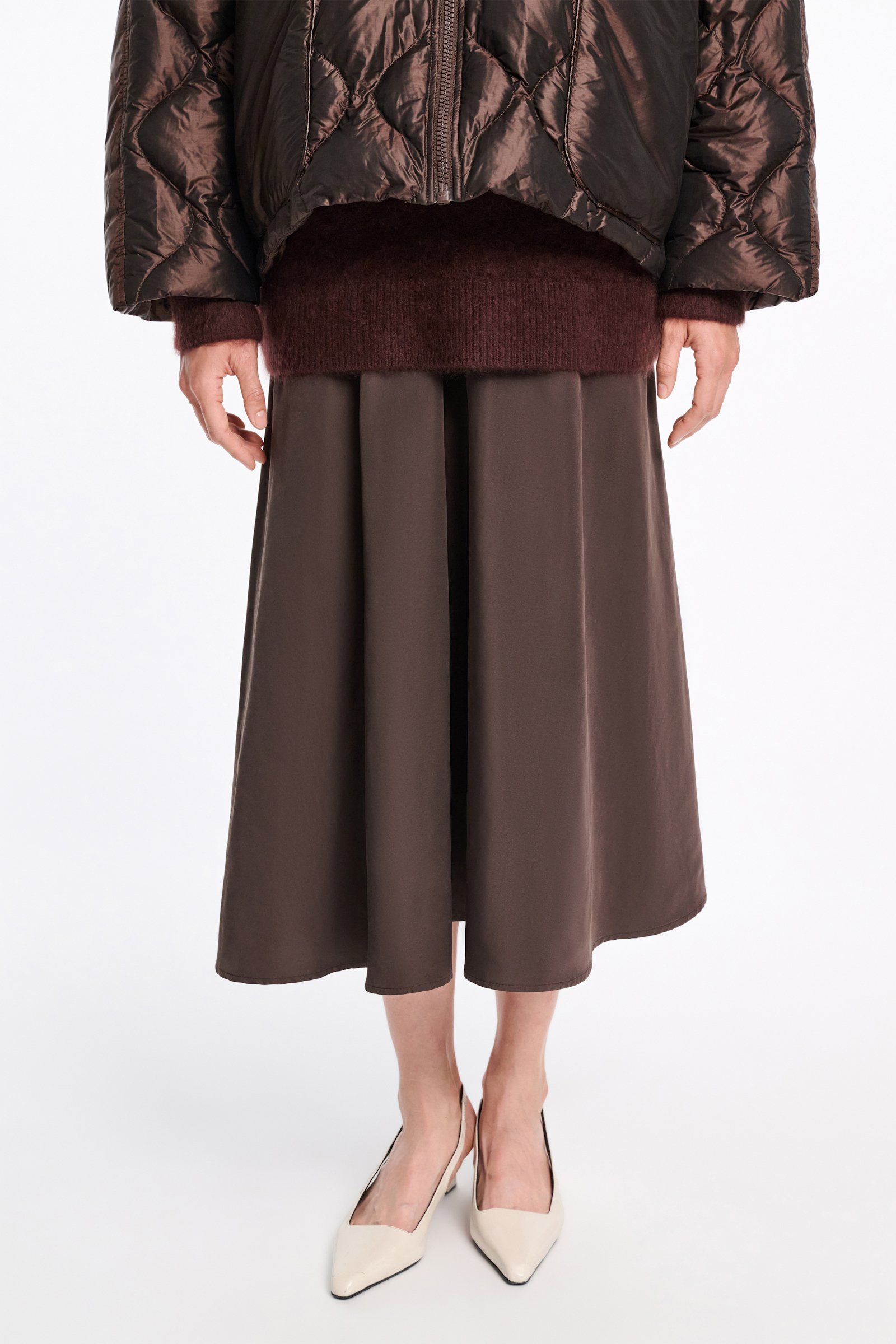 Dorothee Schumacher Daunenjacke mit Teddykragen chocolate