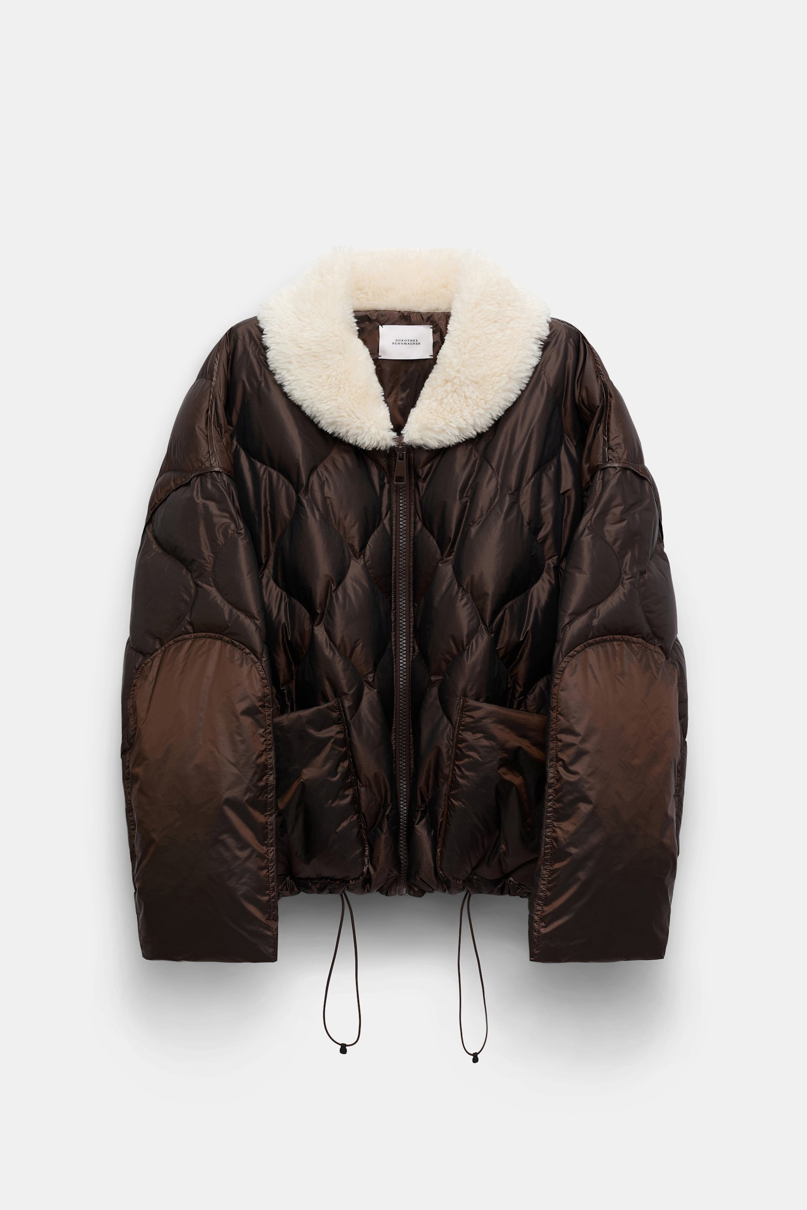 Dorothee Schumacher Daunenjacke mit Teddykragen chocolate