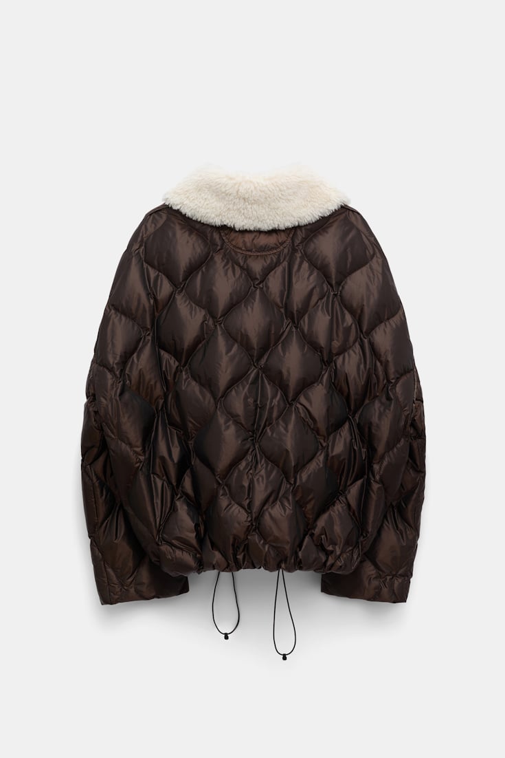 Dorothee Schumacher Daunenjacke mit Teddykragen chocolate