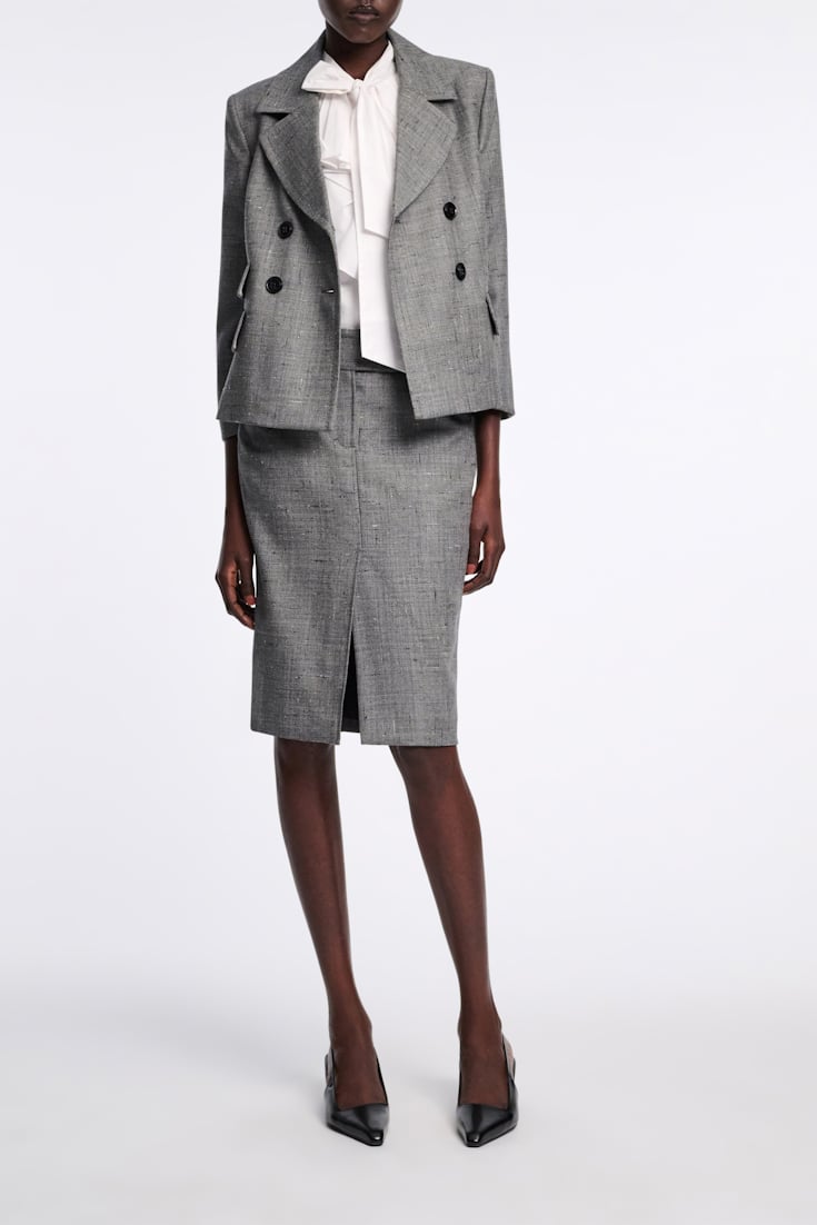Dorothee Schumacher Stretch poplin sleeveless blouse with draped bow pure white