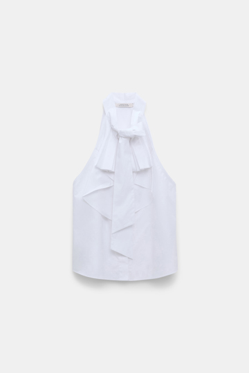 Dorothee Schumacher Ärmellose Bluse mit Schleifen-Element pure white