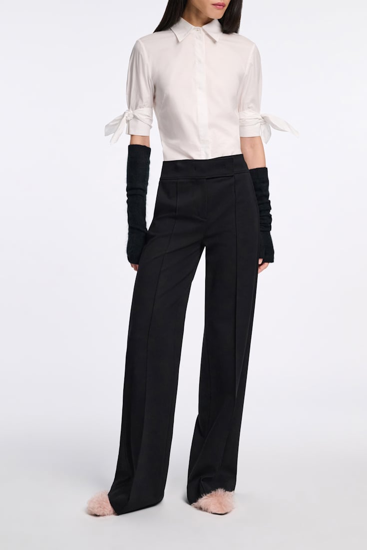 Dorothee Schumacher Halbarm Bluse aus Popeline-Stretch pure white