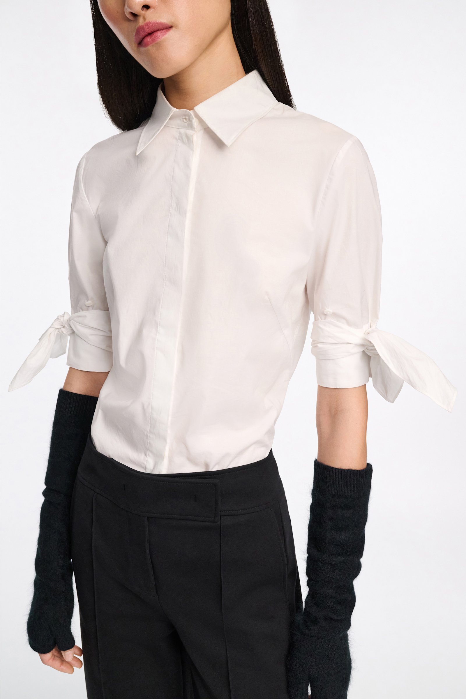 Dorothee Schumacher Halbarm Bluse aus Popeline-Stretch pure white