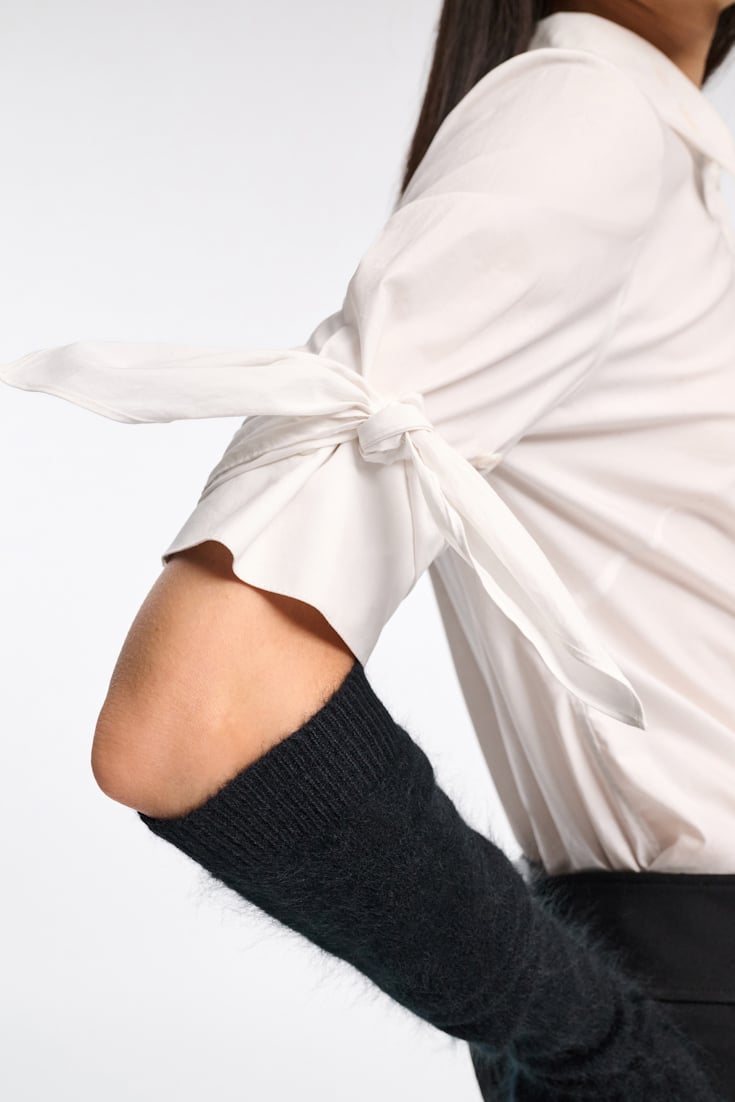 Dorothee Schumacher Halbarm Bluse aus Popeline-Stretch pure white