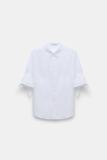Dorothee Schumacher Halbarm Bluse aus Popeline-Stretch pure white