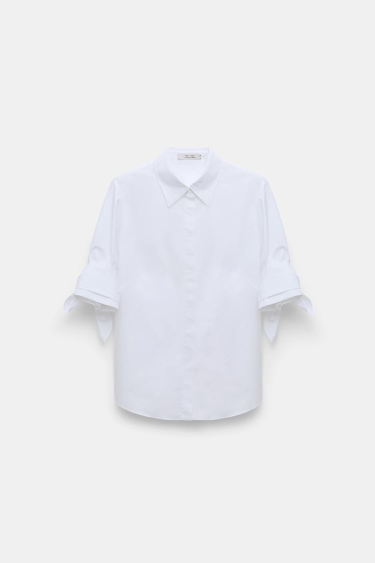 Dorothee Schumacher Halbarm Bluse aus Popeline-Stretch pure white