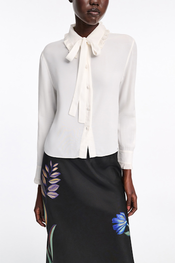 Dorothee Schumacher Silk-viscose crêpe de Chine blouse camellia white