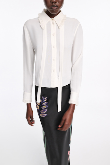 Dorothee Schumacher Silk-viscose crêpe de Chine blouse camellia white