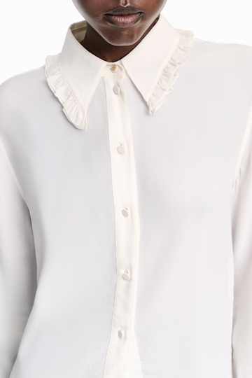 Dorothee Schumacher Silk-viscose crêpe de Chine blouse camellia white