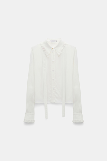 Dorothee Schumacher Silk-viscose crêpe de Chine blouse camellia white