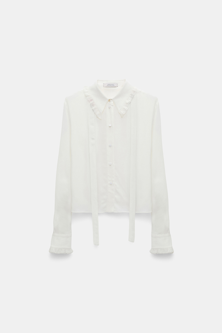 Dorothee Schumacher Bluse mit Rüschendetails camellia white