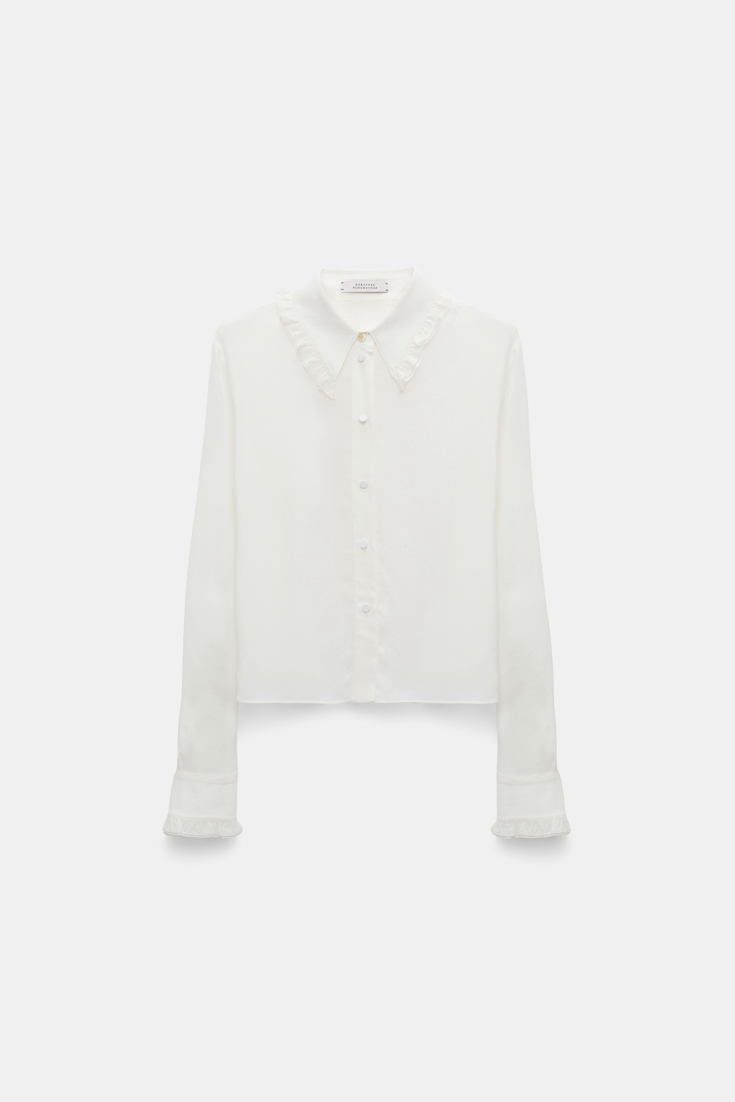 Dorothee Schumacher Bluse mit Rüschendetails camellia white