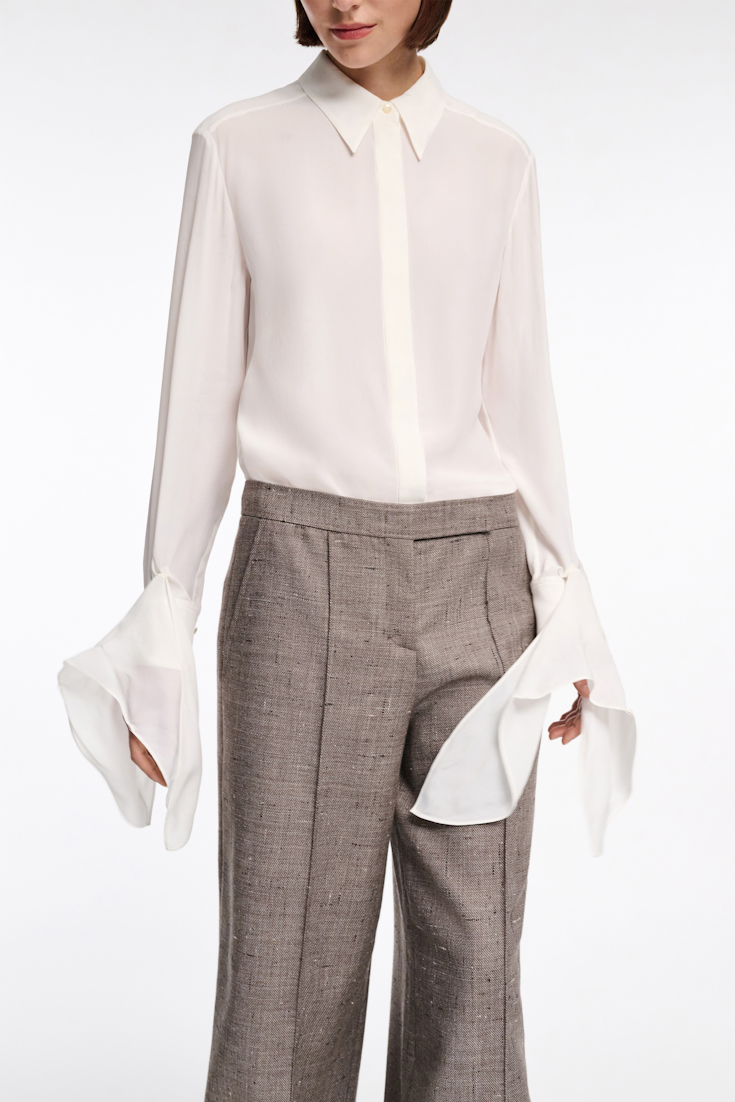 Dorothee Schumacher Bluse mit abnehmbarem Binde-Element camellia white