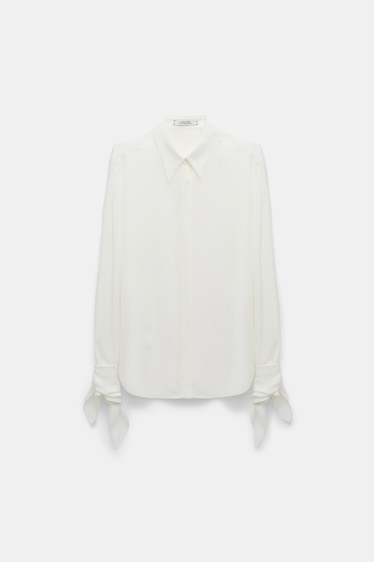 Dorothee Schumacher Bluse mit abnehmbarem Binde-Element camellia white