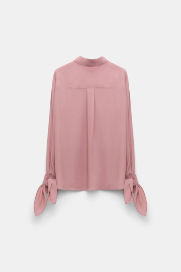 Dorothee Schumacher Silk-viscose crêpe de Chine tie-sleeve blouse tan