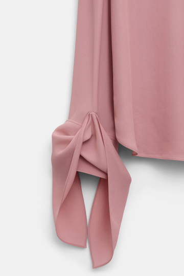 Dorothee Schumacher Silk-viscose crêpe de Chine tie-sleeve blouse tan
