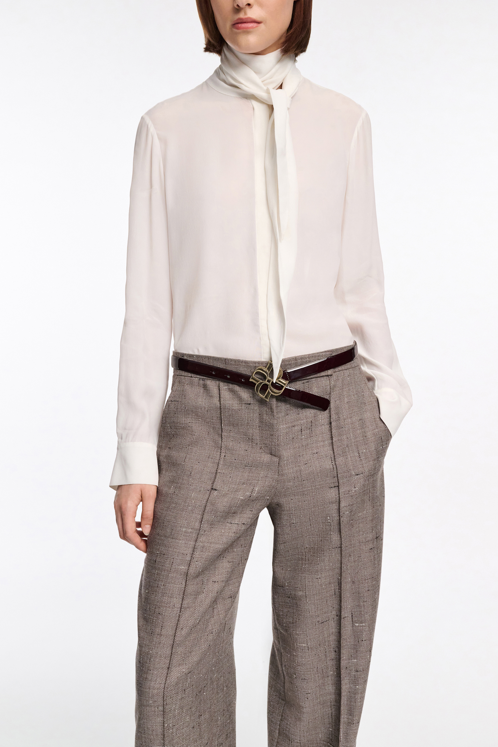 Dorothee Schumacher Bluse mit Schal-Element camellia white
