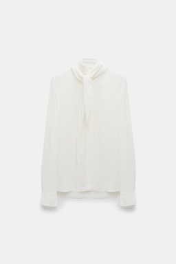 Dorothee Schumacher Bluse mit Schal-Element camellia white