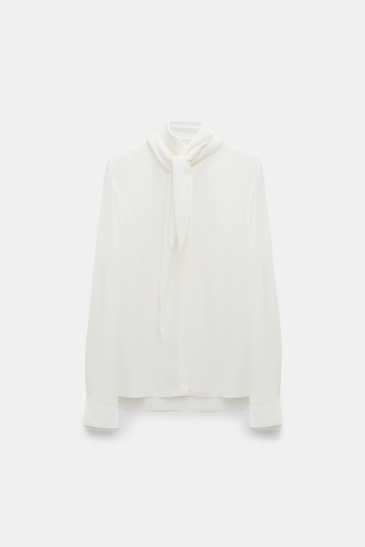 Dorothee Schumacher Bluse mit Schal-Element camellia white