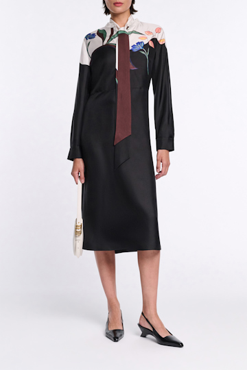 Dorothee Schumacher Silk shirtdress with placement print autumn garden