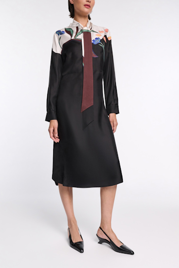 Dorothee Schumacher Silk shirtdress with placement print autumn garden