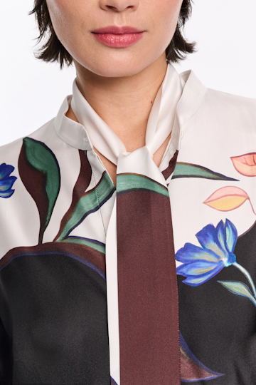 Dorothee Schumacher Silk shirtdress with placement print autumn garden