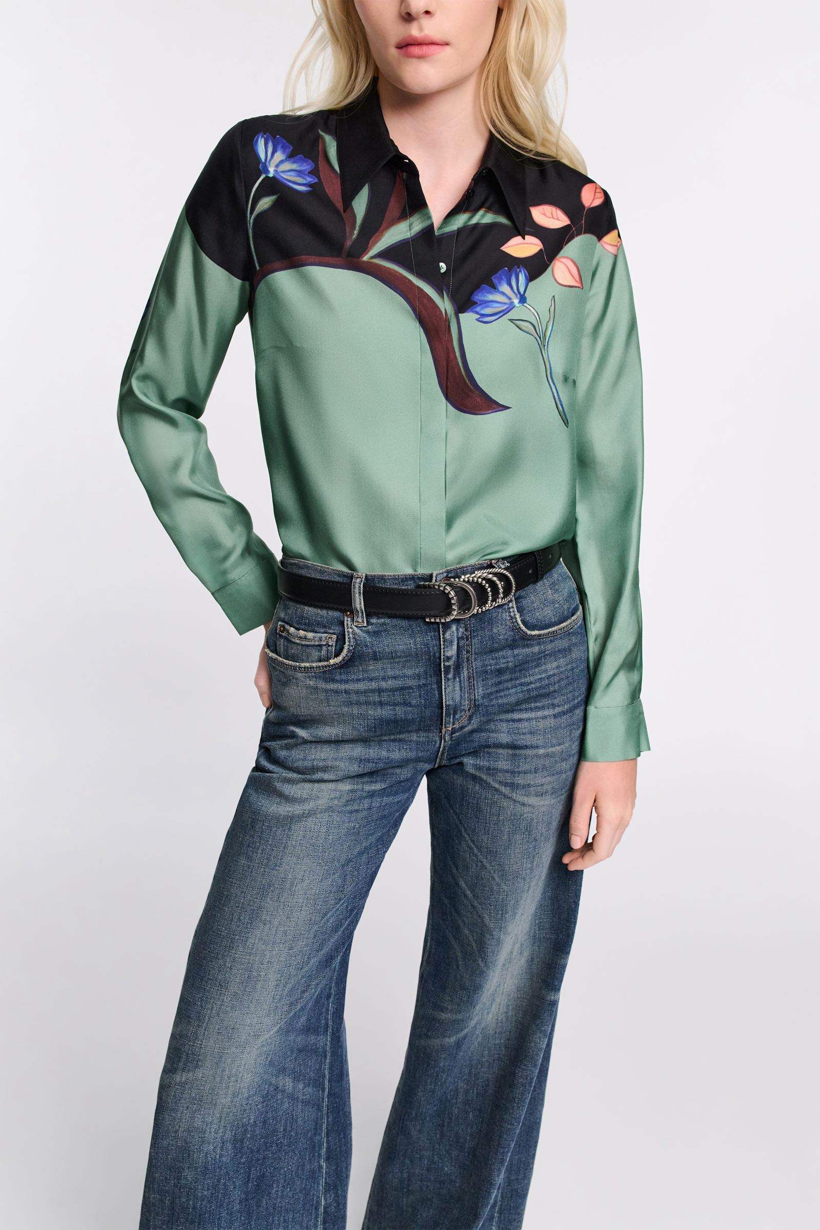 SEDUCTIVE BLOOM blouse Dorothee Schumacher Hemdbluse mit Signature-Print 057