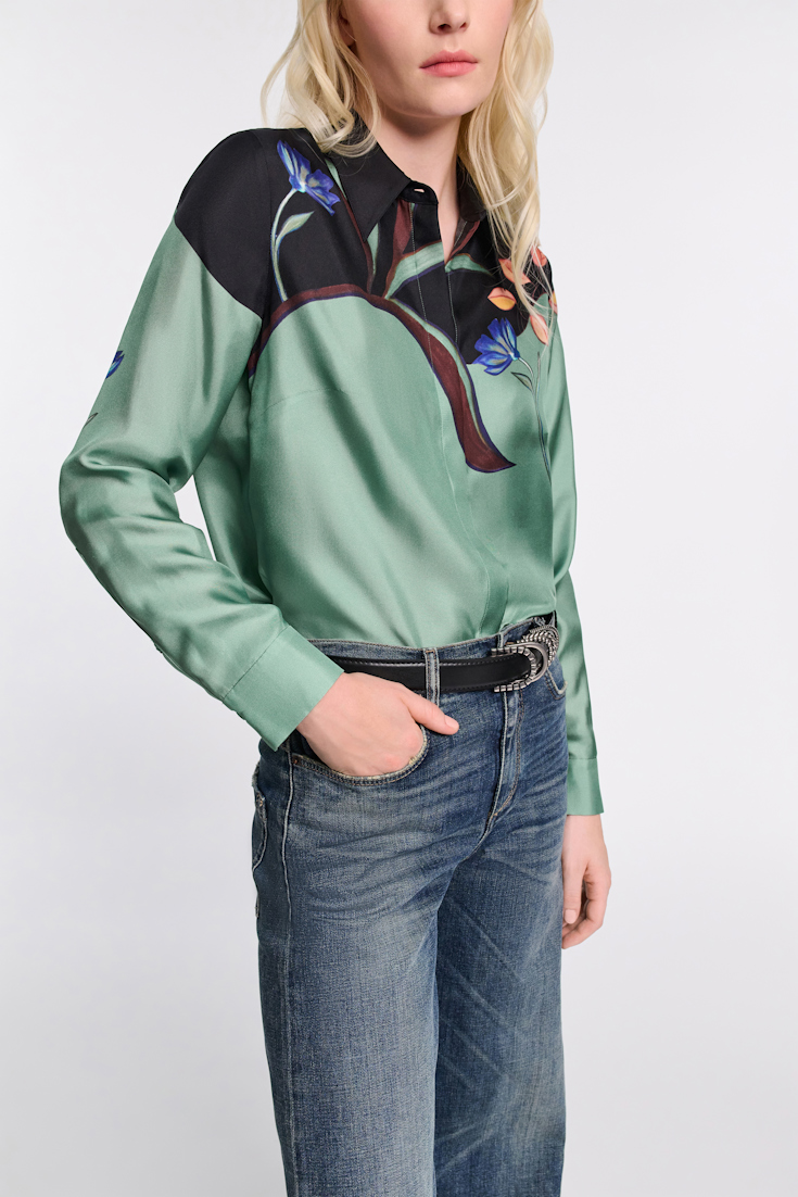 SEDUCTIVE BLOOM blouse Dorothee Schumacher Hemdbluse mit Signature-Print 057