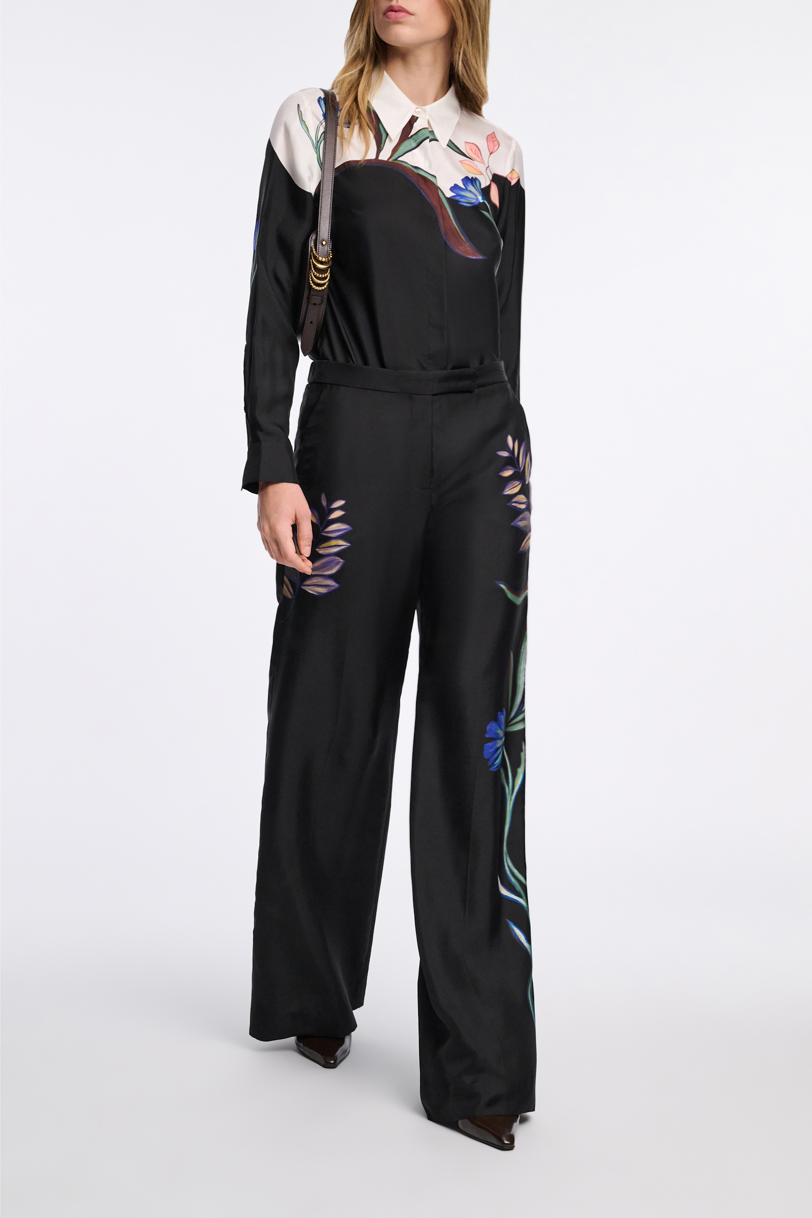Dorothee Schumacher Silk twill blouse with placement print autumn garden