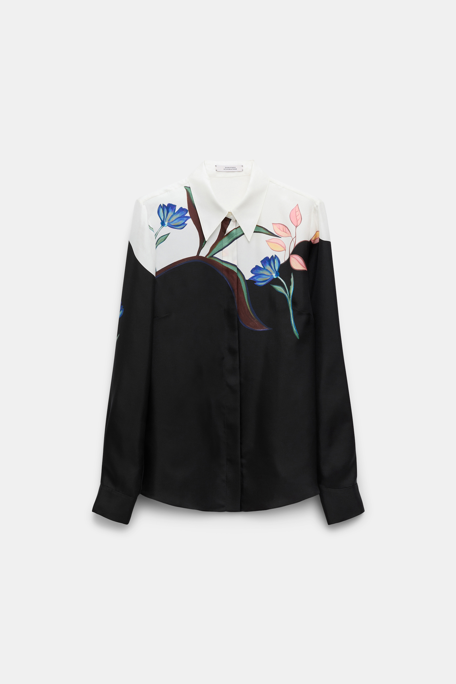 Dorothee Schumacher Silk twill blouse with placement print autumn garden