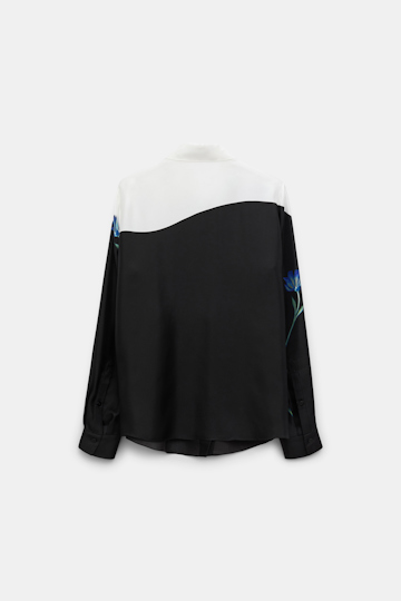 Dorothee Schumacher Silk twill blouse with placement print autumn garden