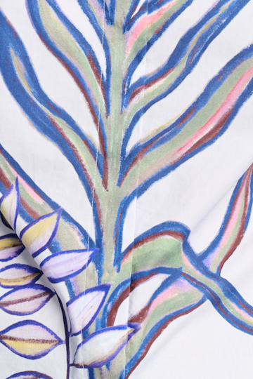 Dorothee Schumacher Printed cotton-poplin half sleeve blouse blue autumn