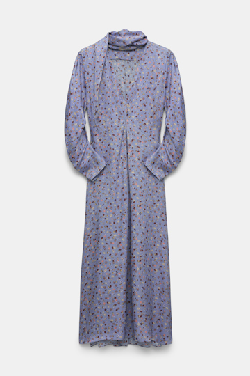 Dorothee Schumacher Midi-Kleid aus gehämmertem Satin Baby Blossom blue