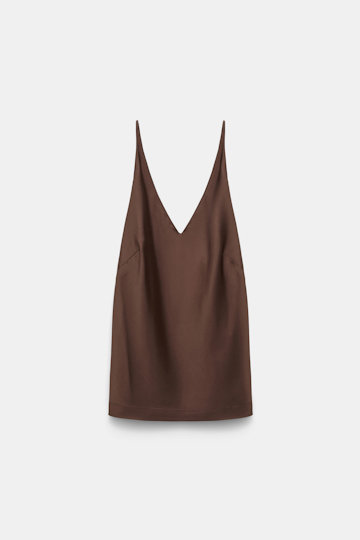 Dorothee Schumacher Seidentop mit verstellbaren Trägern dark chocolate