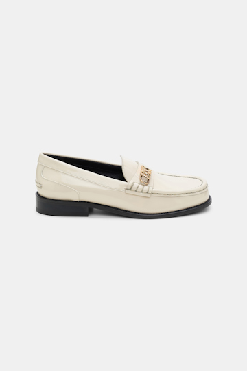 Dorothee Schumacher Patent calf leather loafers ivory