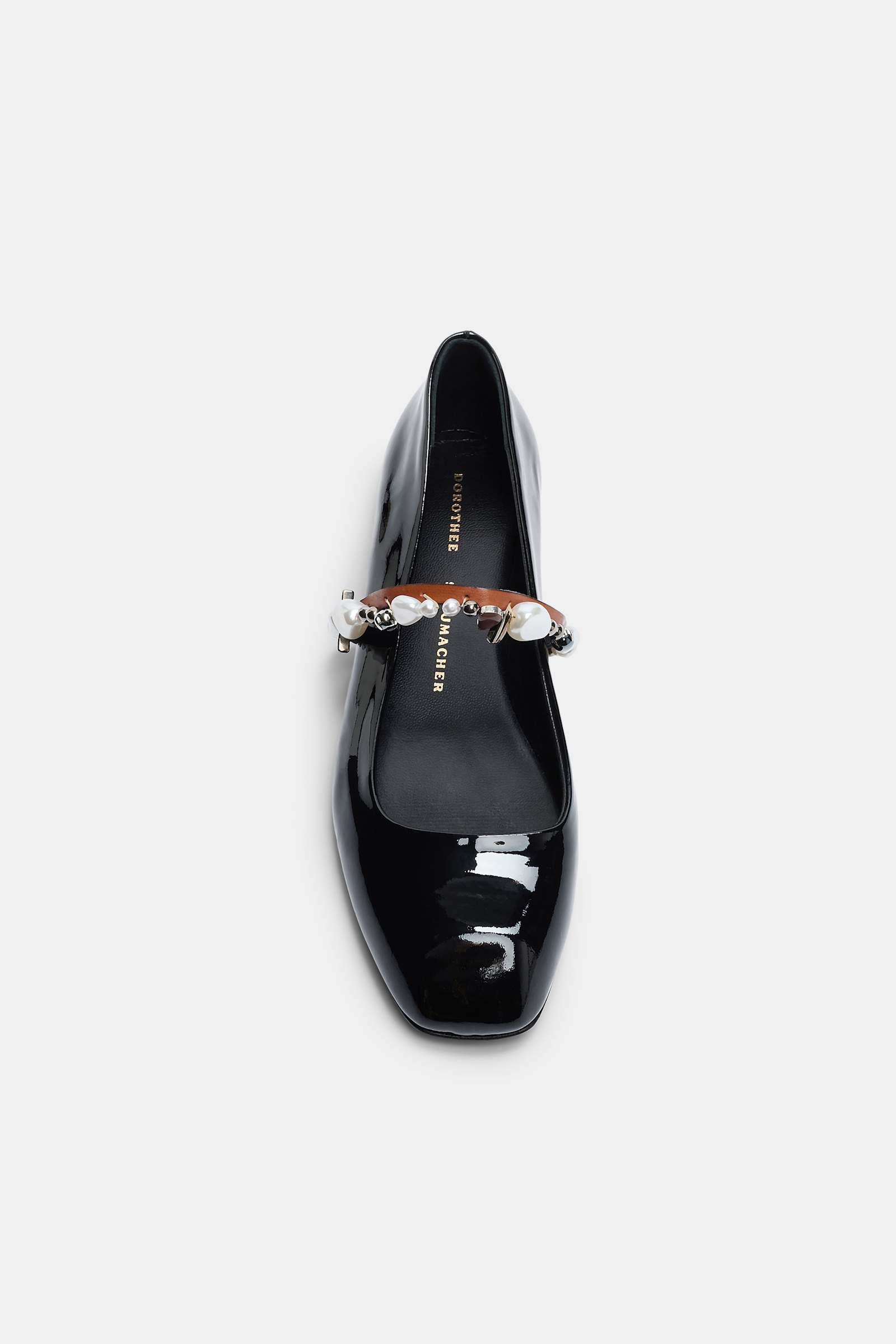 Dorothee Schumacher Mary-Jane Ballerinas mit Perlen-Strap pure black
