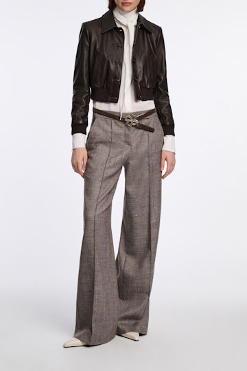 Dorothee Schumacher Gürtel mit D-Rose Schließe chocolate tweed