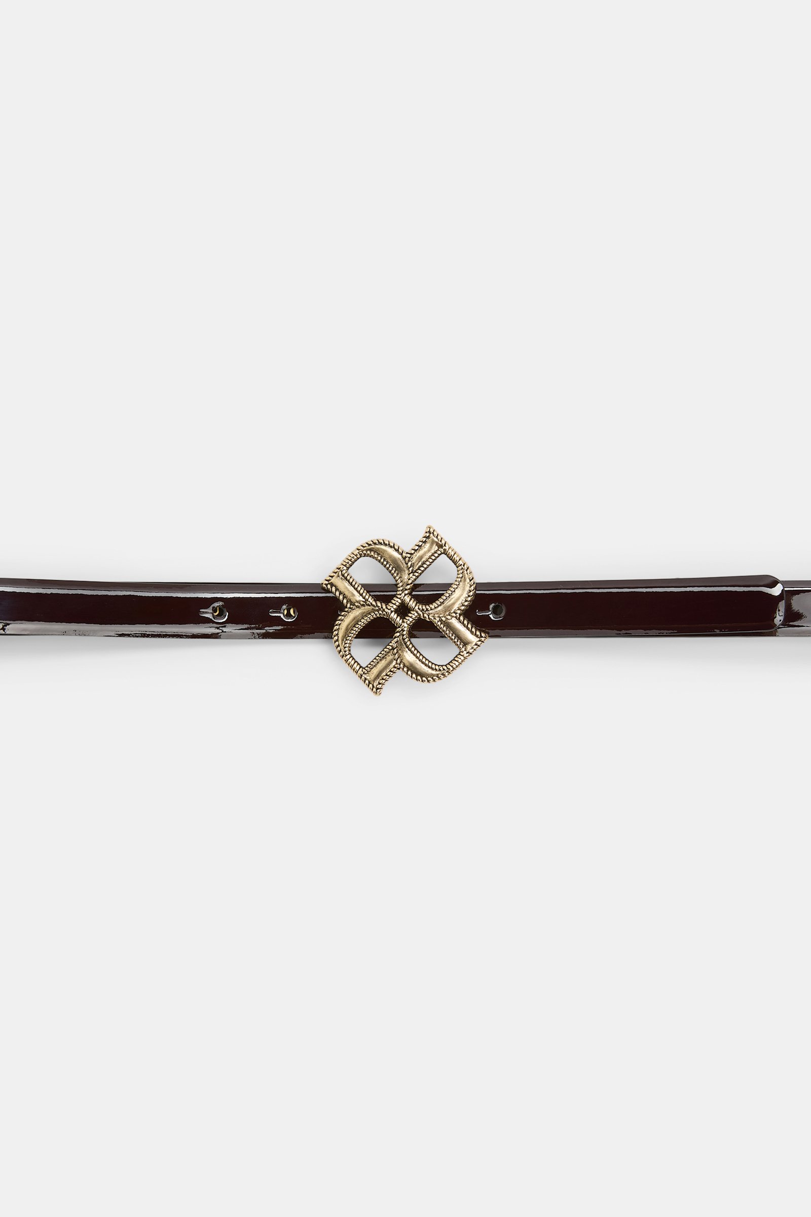 Dorothee Schumacher D-Rose buckle belt chocolate tweed