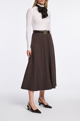 SUBTLE SHINE Wedge Slingback Dorothee Schumacher Slingback graphic contour wedges chocolate tweed