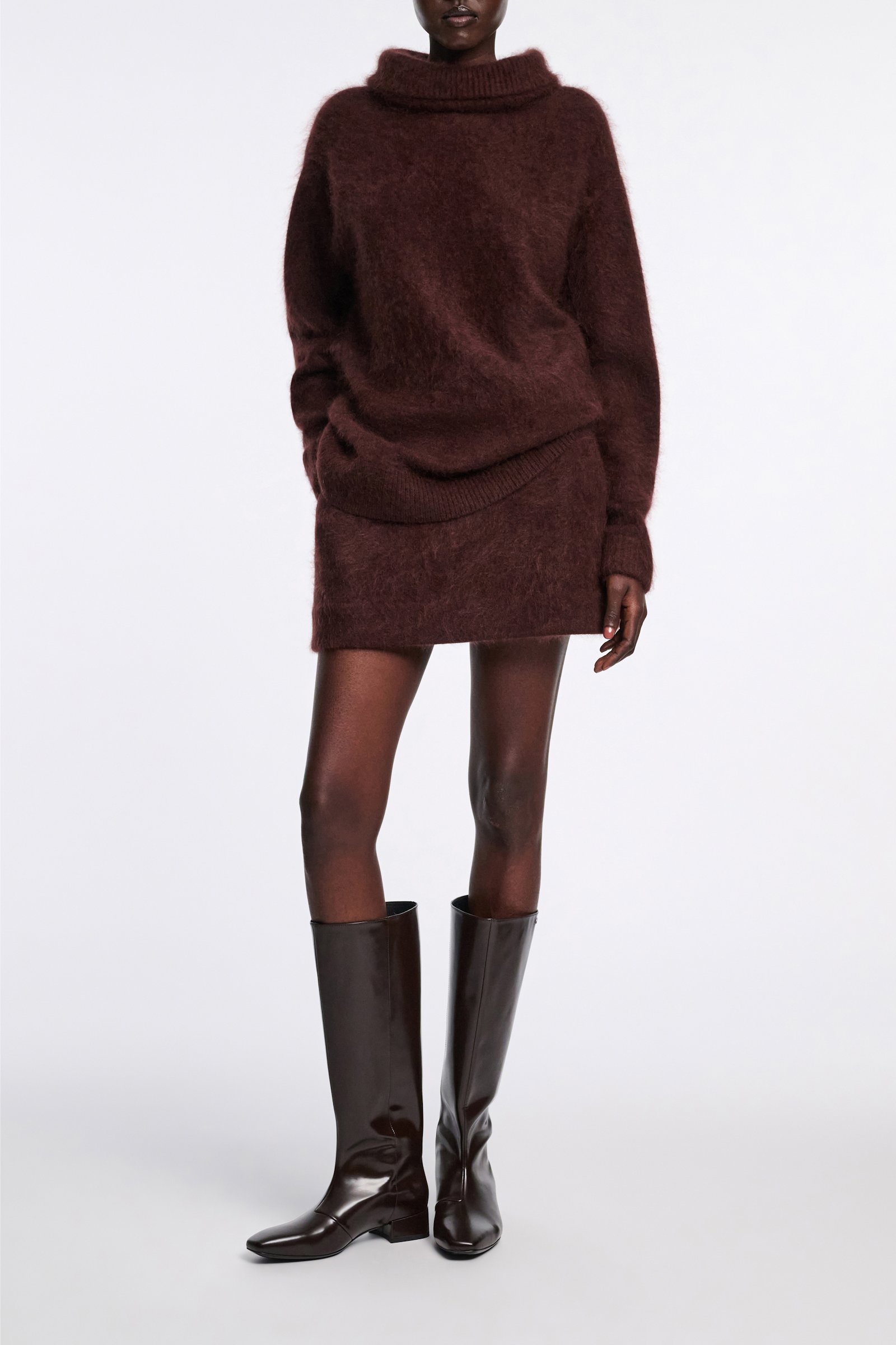 Dorothee Schumacher Reitstiefel aus Leder chocolate tweed