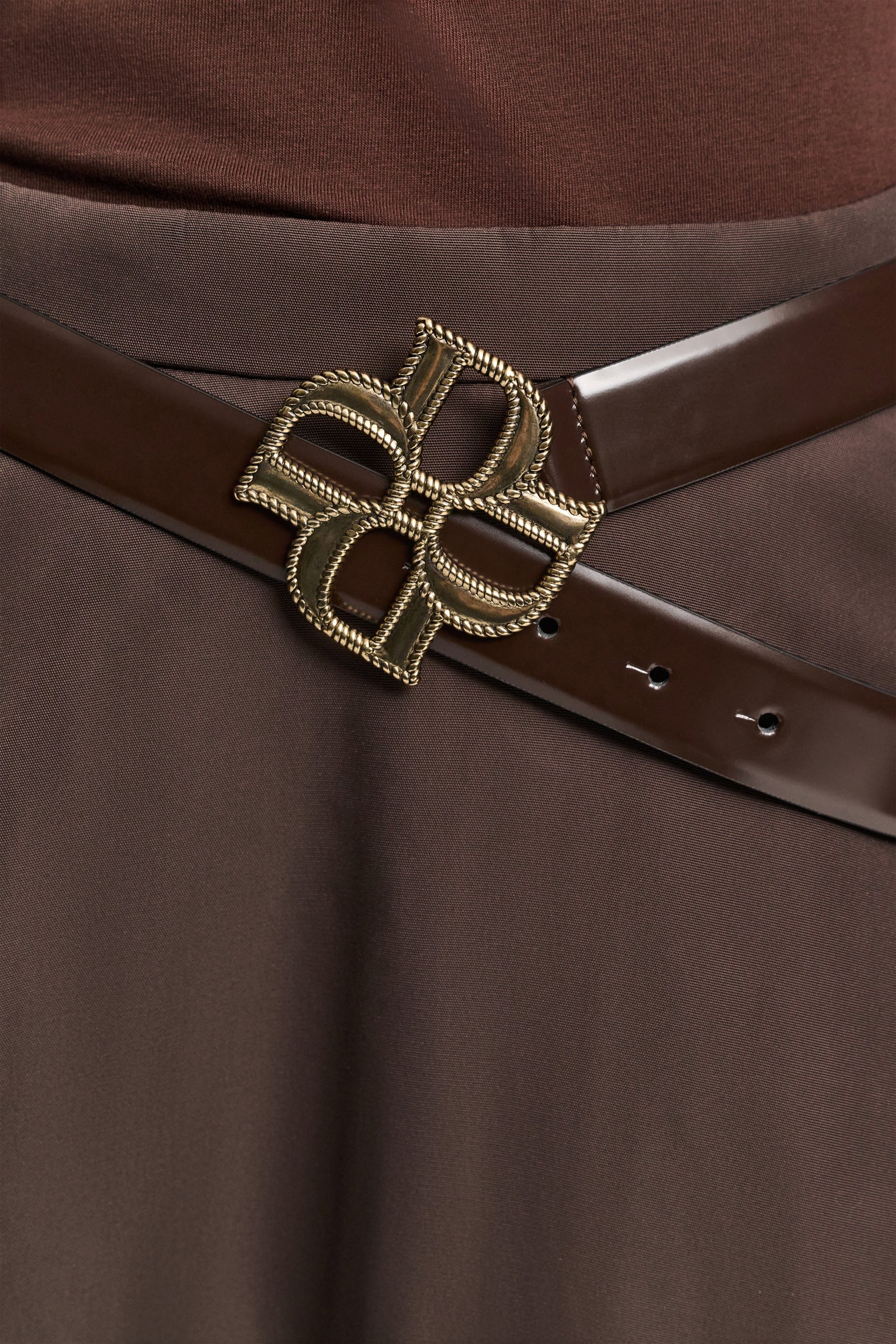 Dorothee Schumacher Gürtel mit D-Rose Schließe chocolate tweed