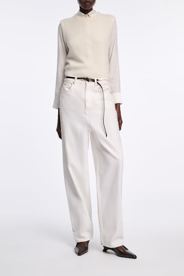 Dorothee Schumacher Leather belt with pearl bead embellishment chocolate