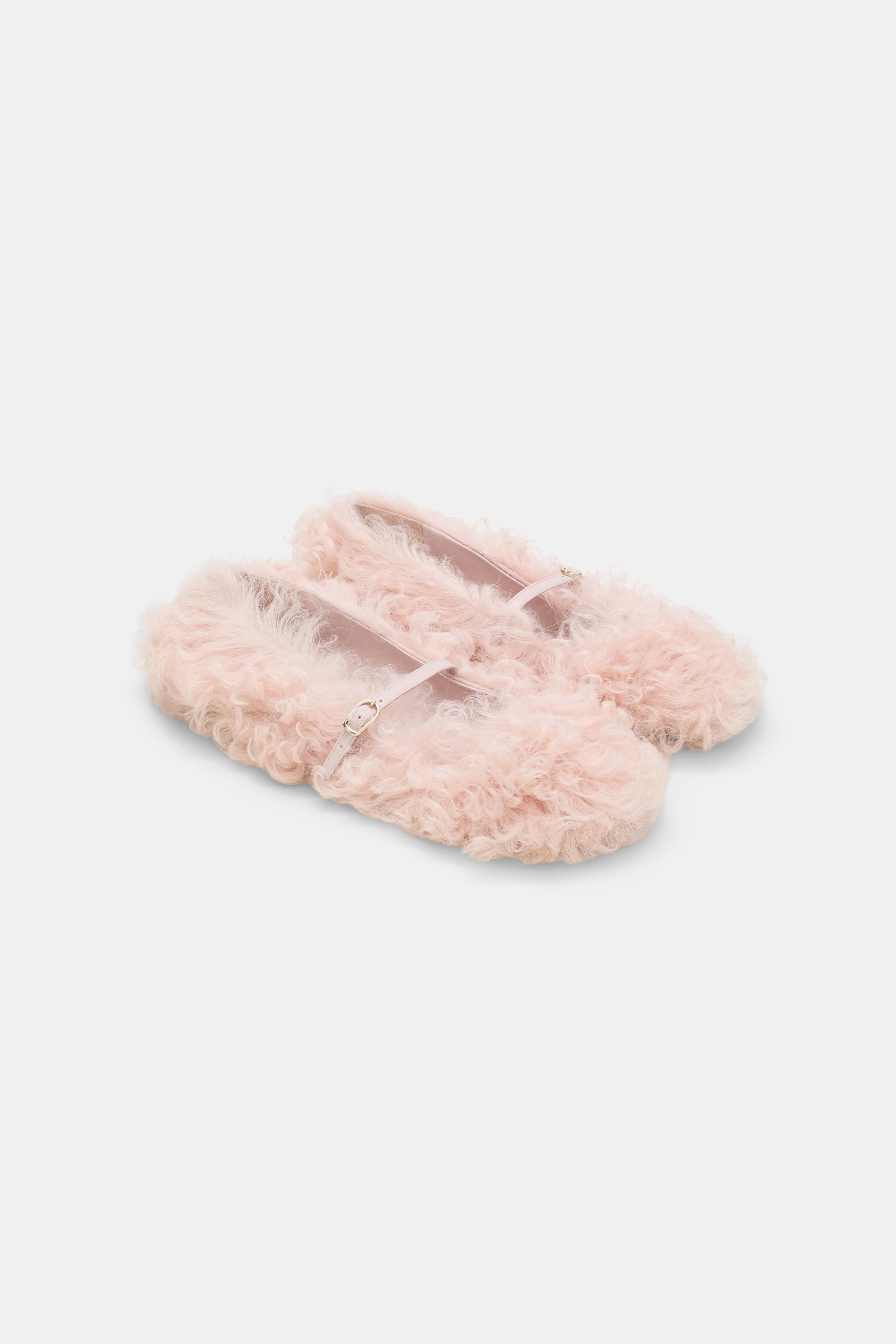 Dorothee Schumacher Curly sheepskin Mary-Janes light powder