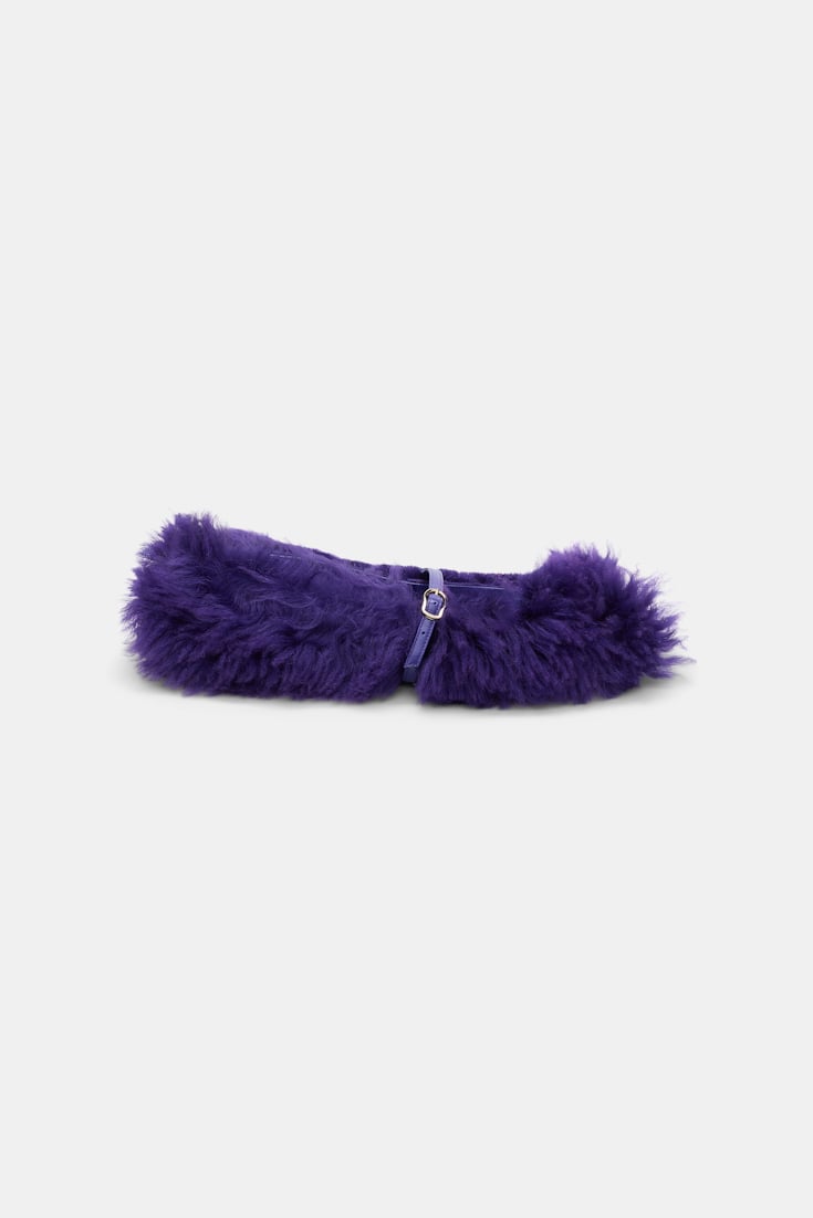 Dorothee Schumacher Furry Mary-Jane Ballerinas plum